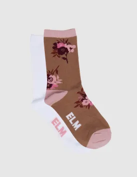 2 Pack Posy Floral Boot Socks