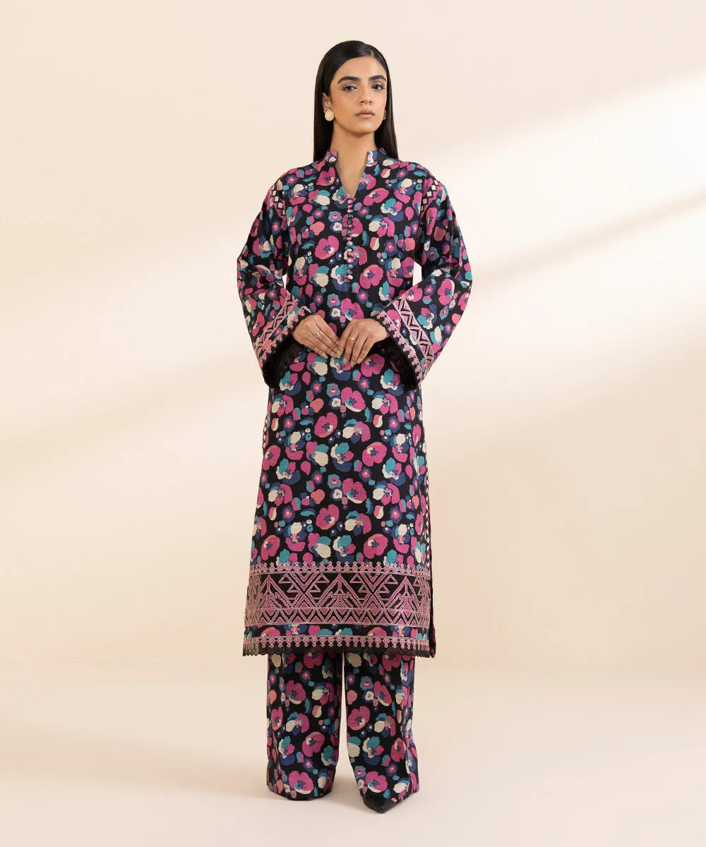 2 Piece - Embroidered Cambric Suit