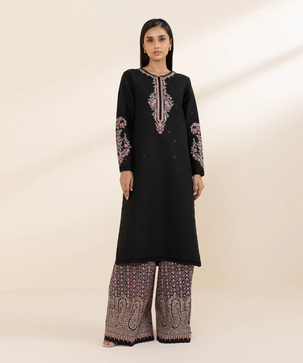 2 Piece - Embroidered Light Khaddar Suit