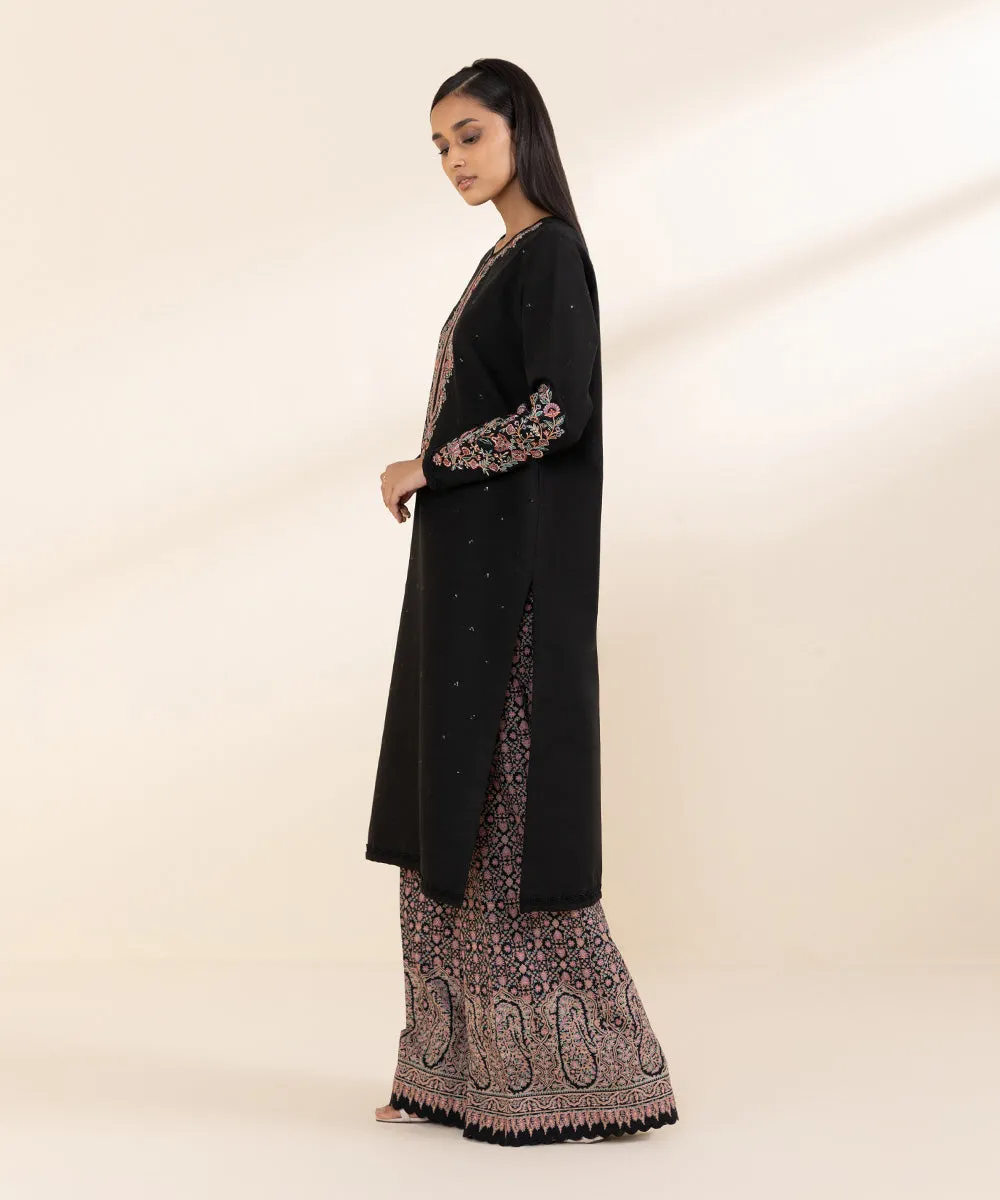 2 Piece - Embroidered Light Khaddar Suit