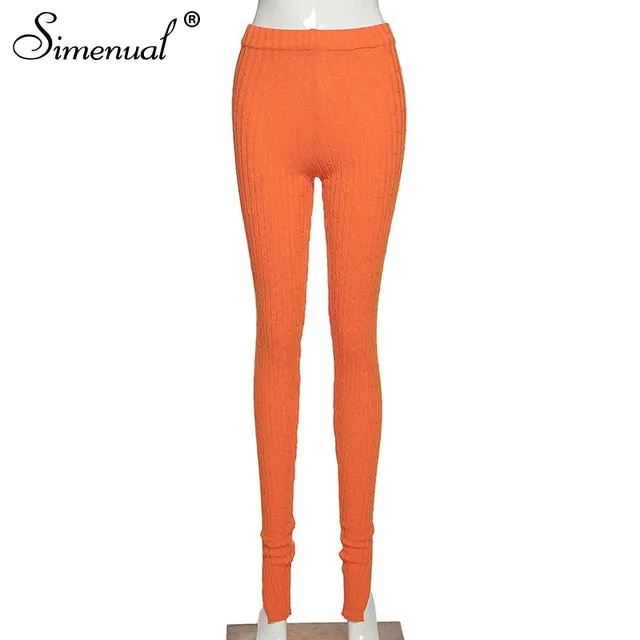 2021 New!!! Women's  Pencil Pants Side Slit Skinny Long Trousers Casual Workout Size One Size