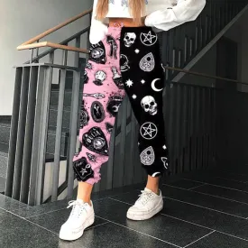 2021 New!!! Women's Skull Pattern Print Harajuku Sport Trouser Casual Streetwear Sweatpants Size 3XL