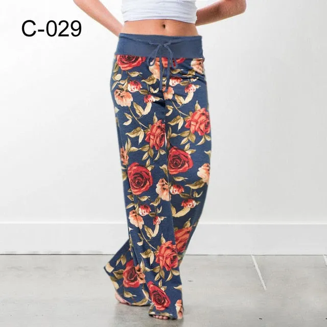 2021 Palazzo Female Sports Pants Wide Leg Pant High Waist Baggy Size M