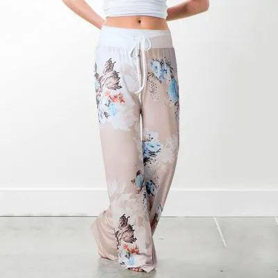 2021 Palazzo Female Sports Pants Wide Leg Pant High Waist Baggy Size M