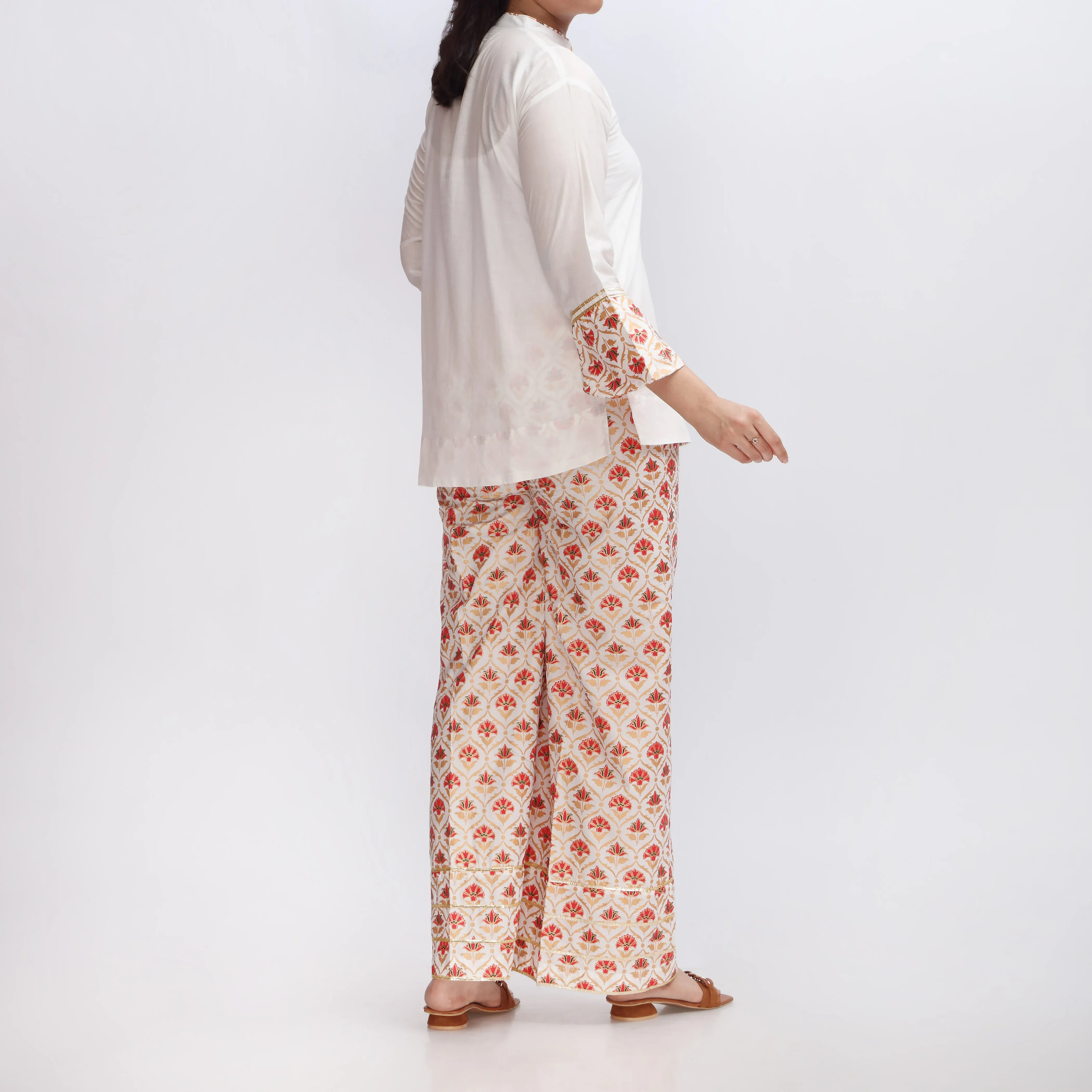 2PC- Cambric Top With Printed Trouser PS3284