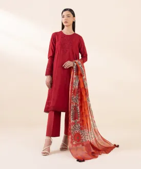 3 Piece - Embroidered Arabic Lawn Suit