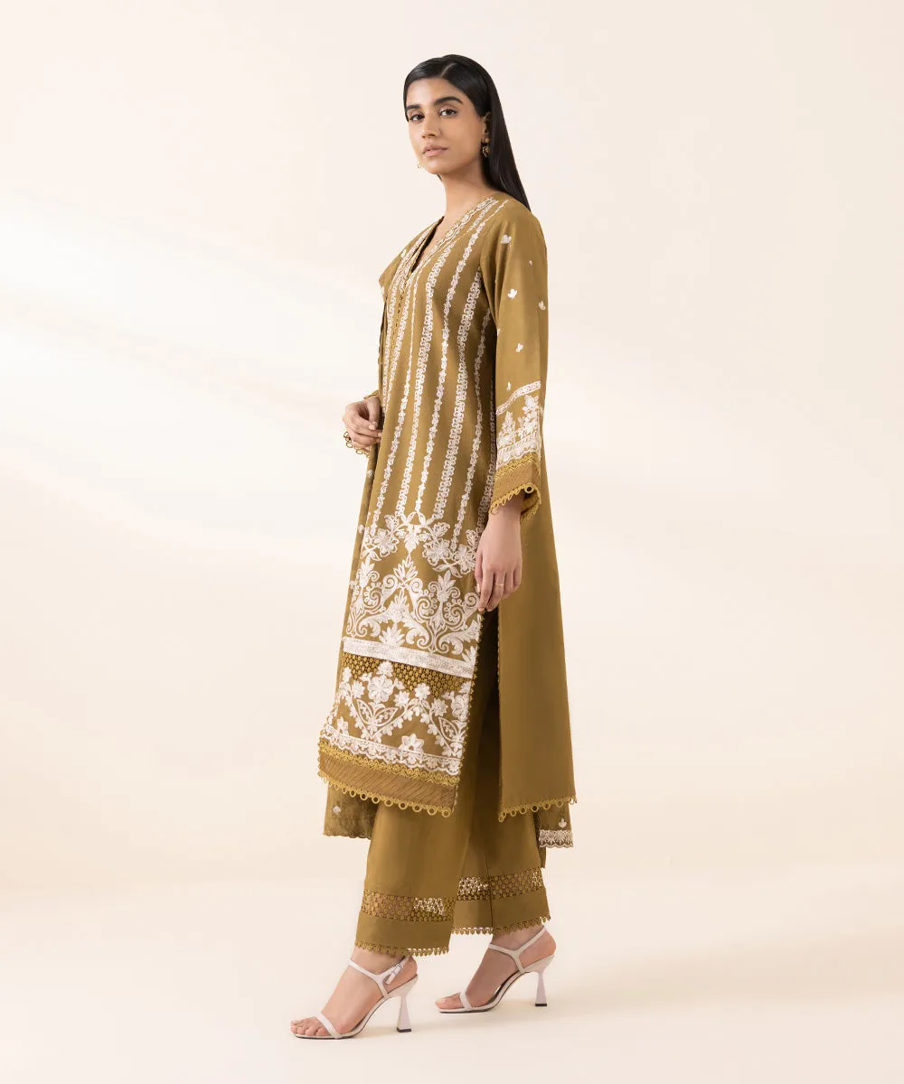 3 Piece - Embroidered Cotton Viscose Suit