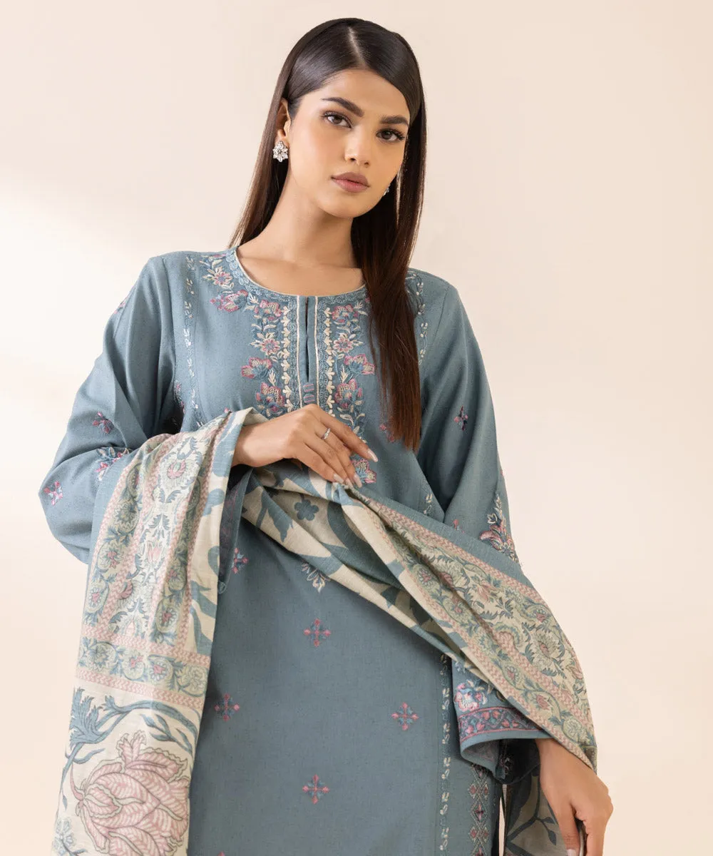 3 Piece - Embroidered Karandi Suit