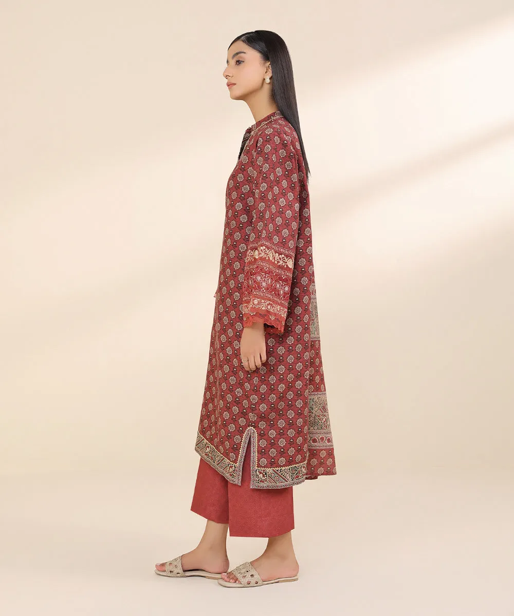 3 Piece - Embroidered Khaddar Suit