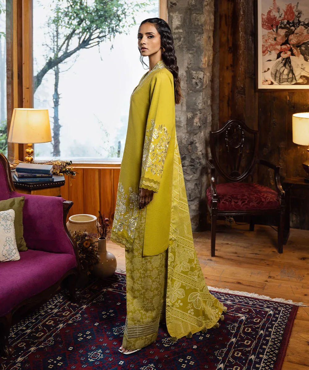 3 Piece - Embroidered Light Khaddar Suit