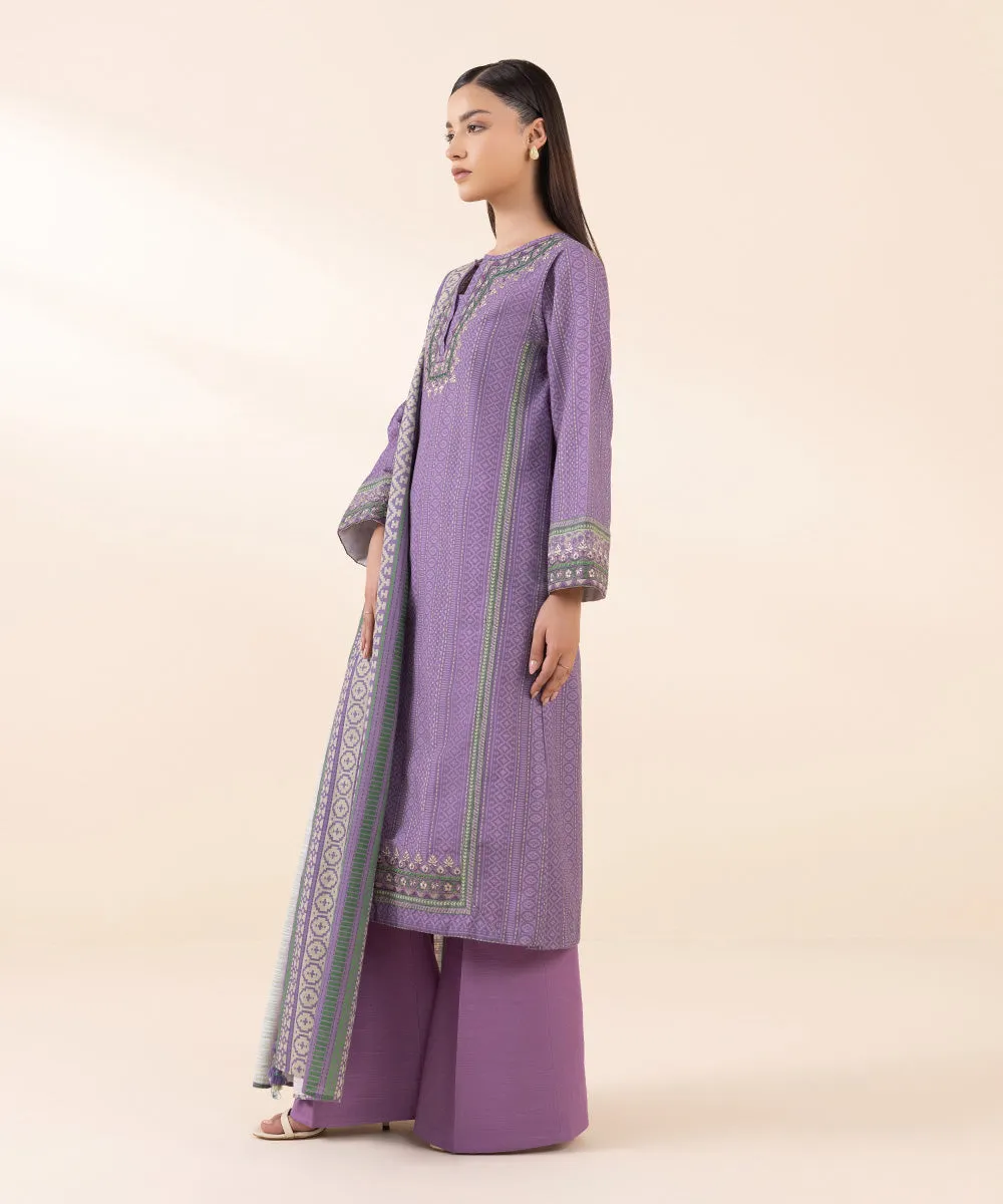 3 Piece - Embroidered Light Khaddar Suit