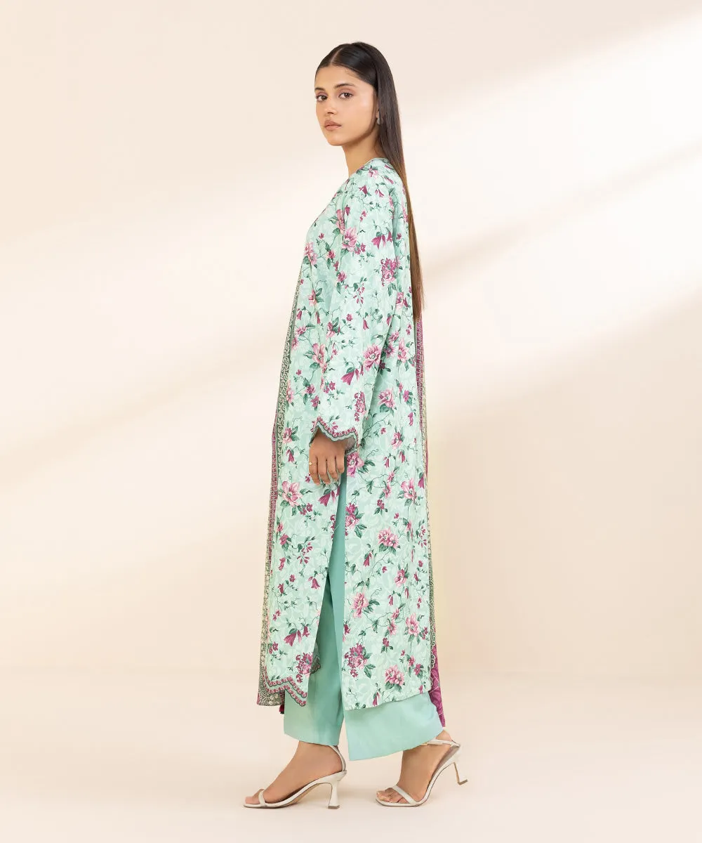 3 Piece - Embroidered Linen Suit