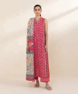 3 Piece - Printed Light Khaddar Suit