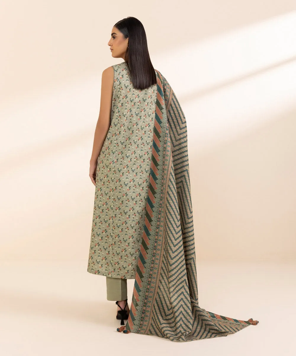 3 Piece - Printed Light Khaddar Suit