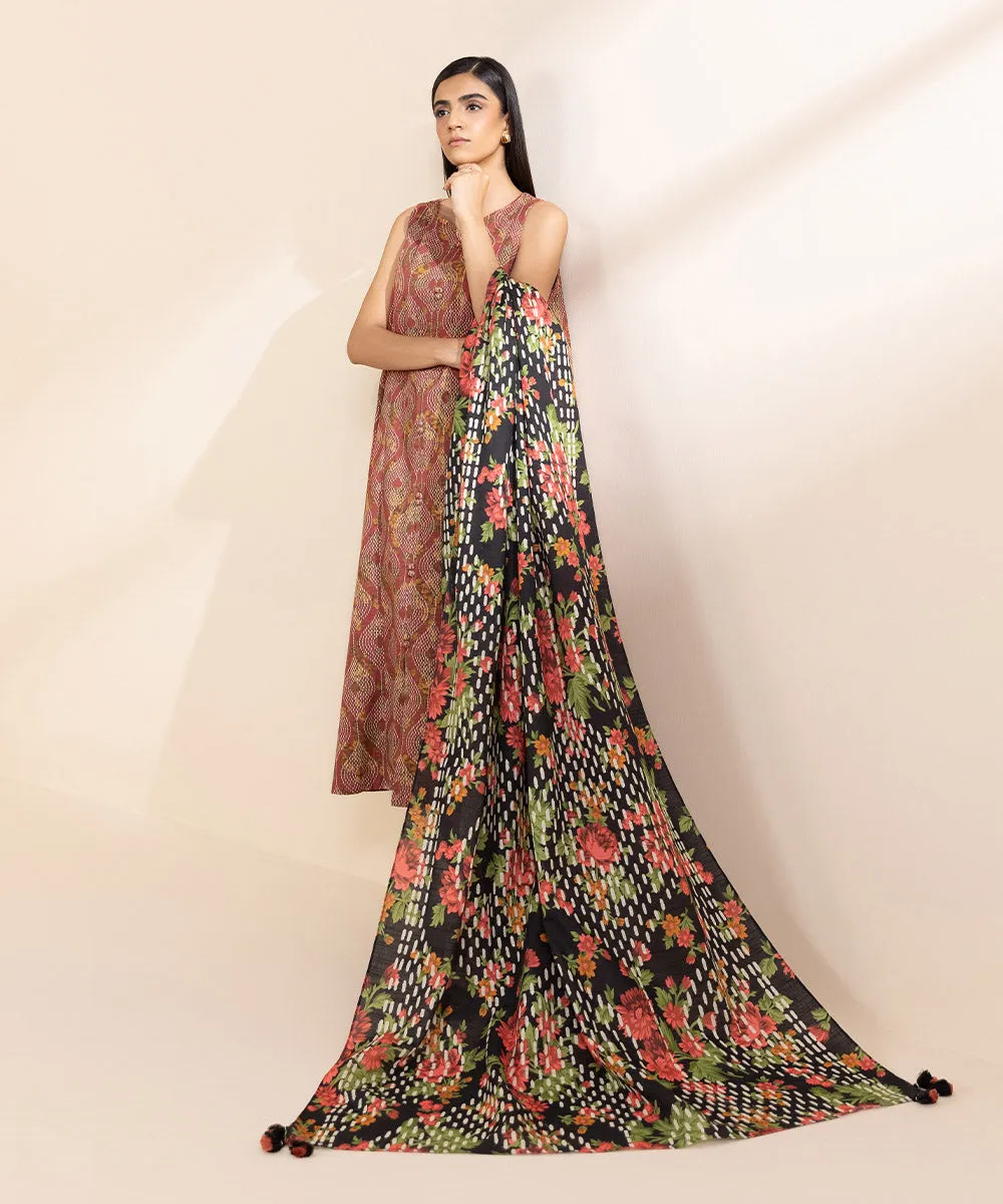 3 Piece - Printed Light Khaddar Suit