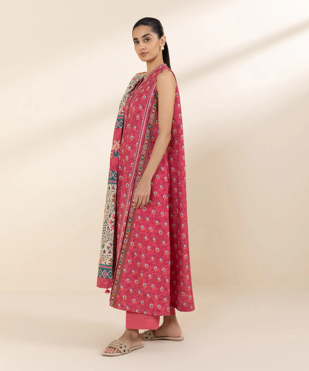 3 Piece - Printed Light Khaddar Suit