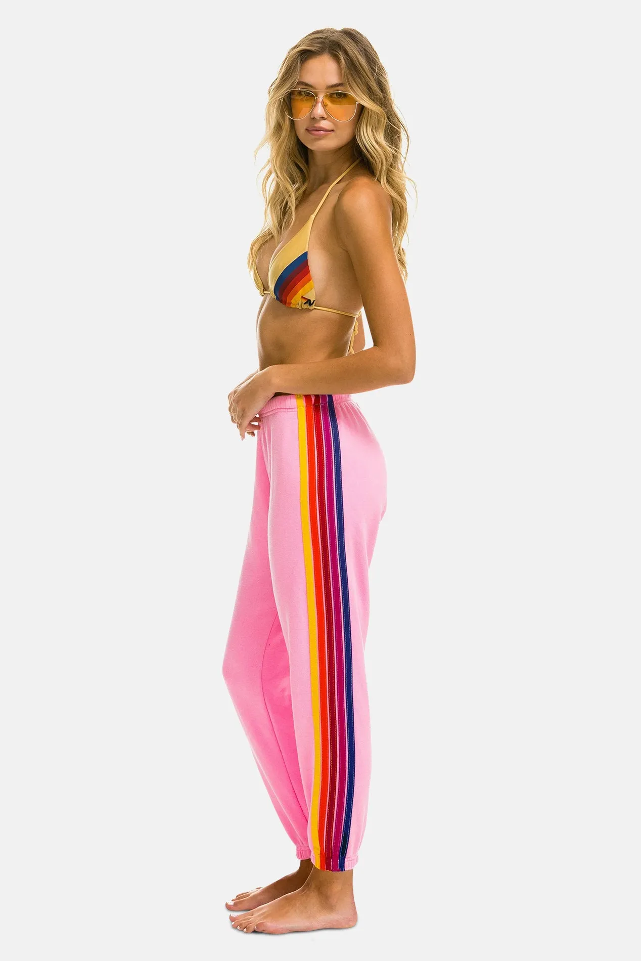 5 Stripe Sweatpants Neon Pink/Yellow Purple