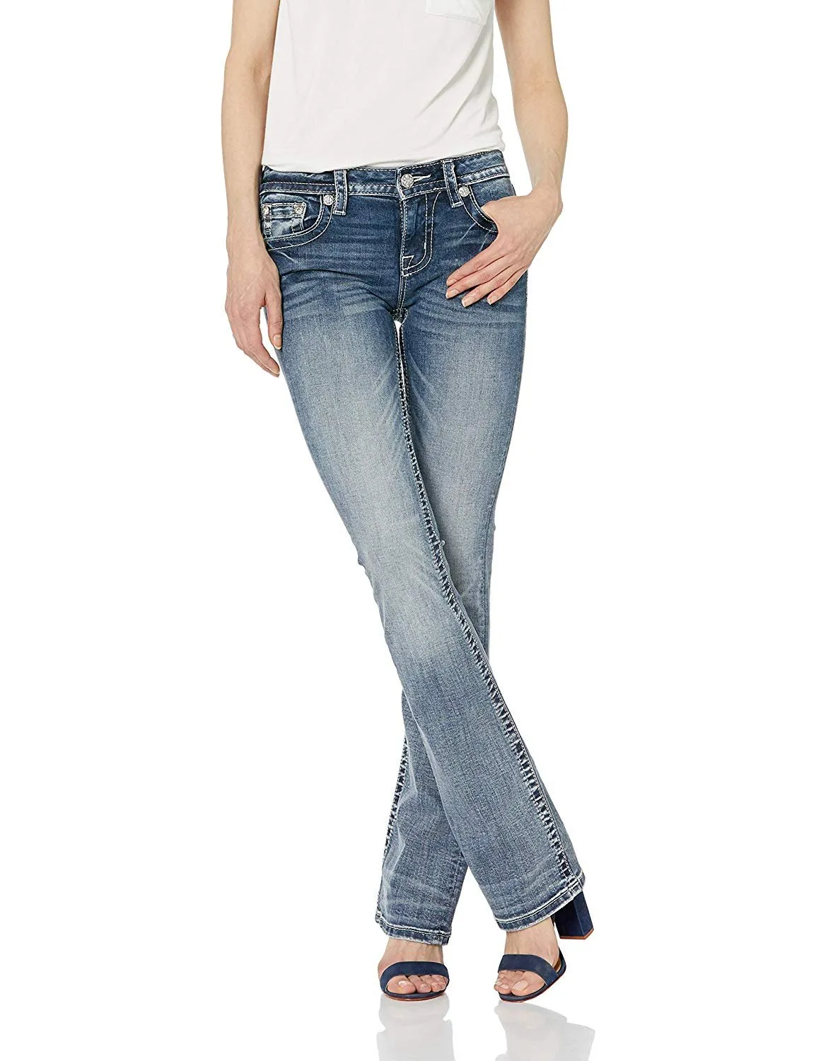 Abstract Love Boot Cut Jeans