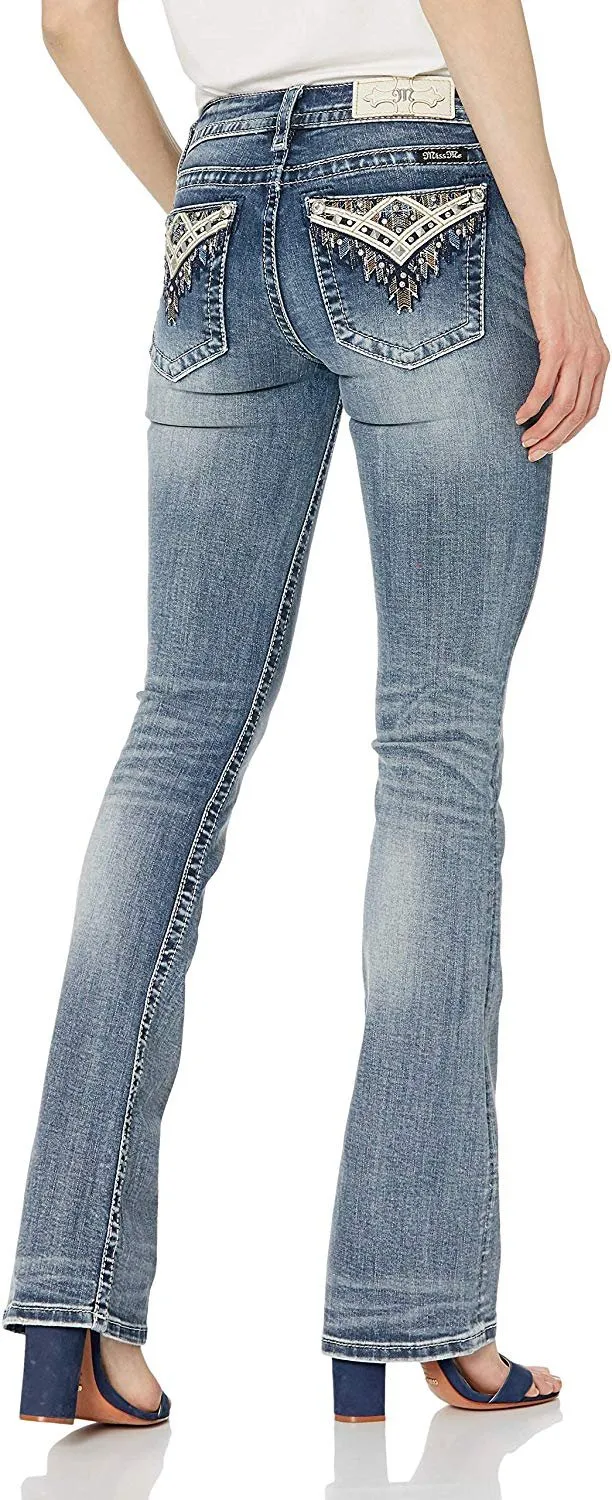 Abstract Love Boot Cut Jeans