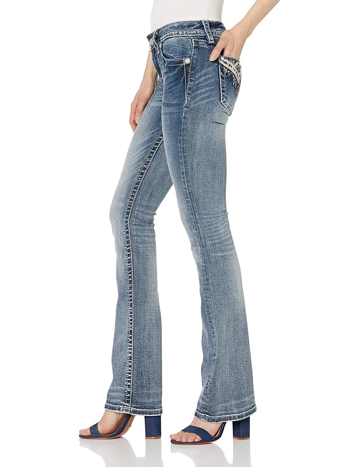 Abstract Love Boot Cut Jeans