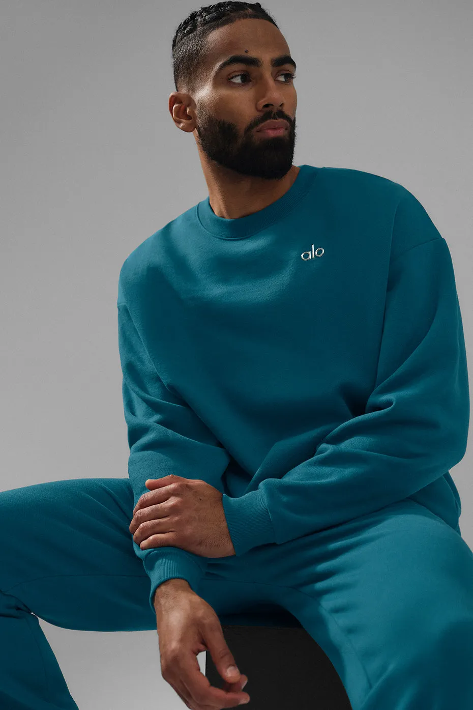 Accolade Crew Neck Pullover - Oceanic Teal