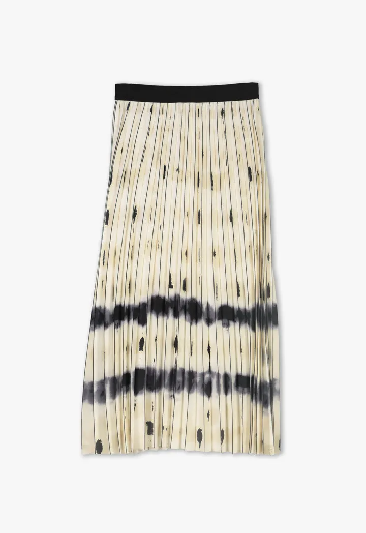 Accordian Pleated Multicolored Maxi Skirt