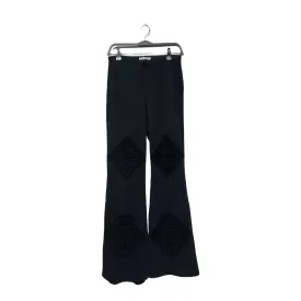 Acne Studios/Wide Leg Pants/L/Cotton/BLK/High-waisted/CROCHET FLARED TROUSER