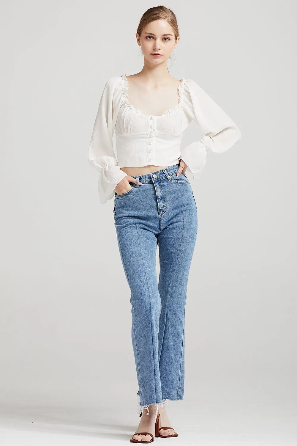 Adelyn Bootcut Jeans w/Front Seam