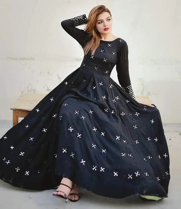 Adorable Black Georgette Base Zari Work Festive Wear Gown