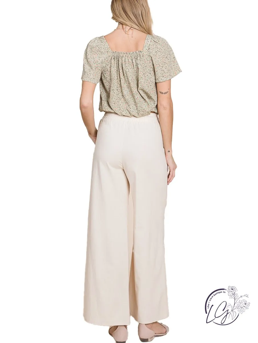 Airy Elegance Wide-Leg Trousers