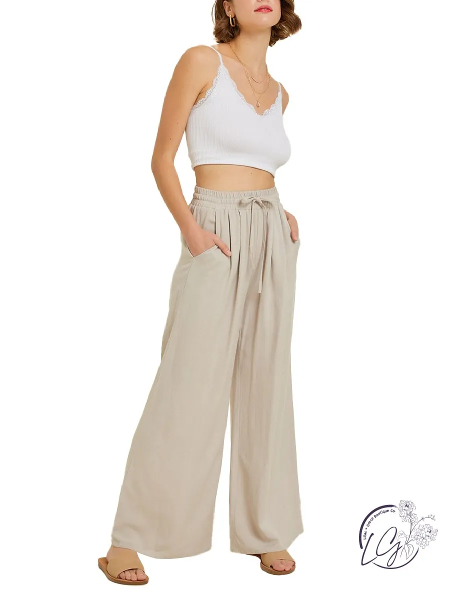 Airy Elegance Wide-Leg Trousers