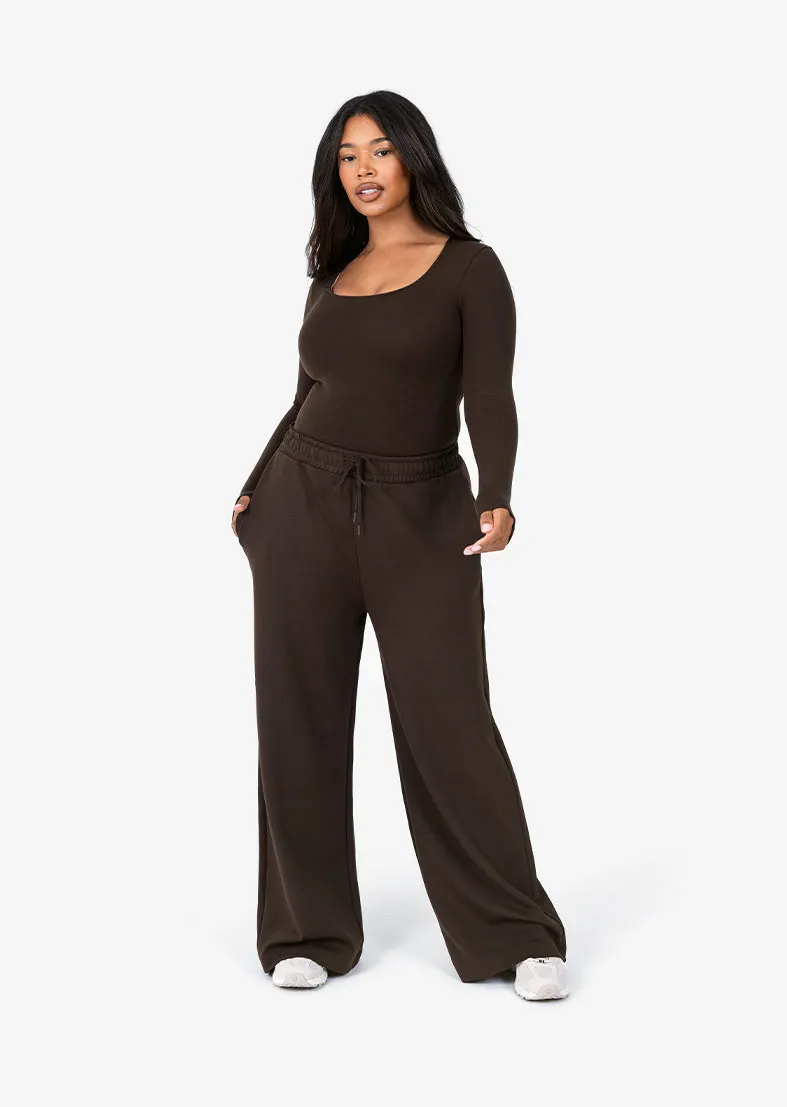 All-Around Lounge Wide Leg Trouser Coffee