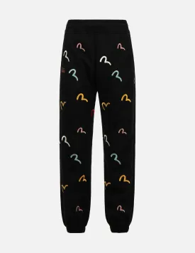 Allover Seagull Embroidery Sweatpants