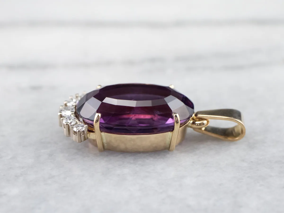 Amethyst and Diamond Cocktail Pendant