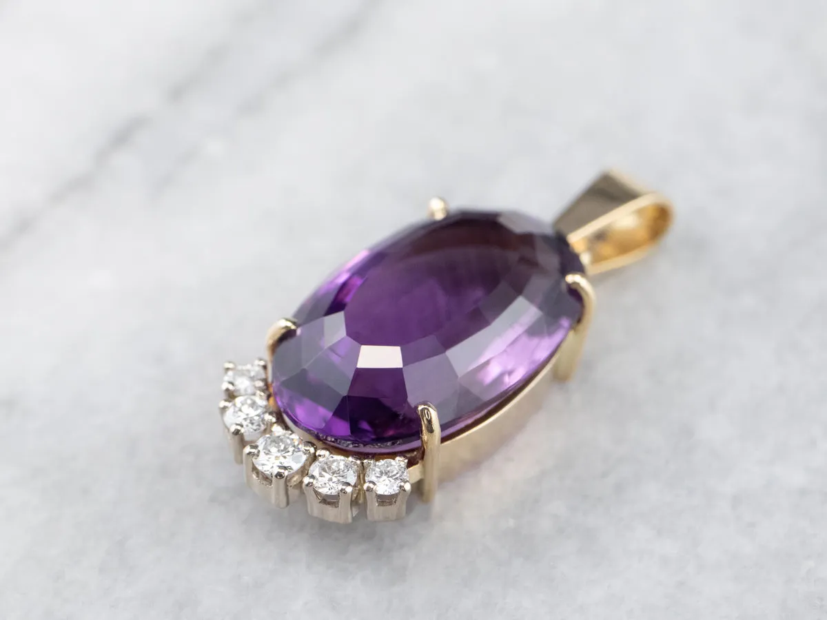 Amethyst and Diamond Cocktail Pendant