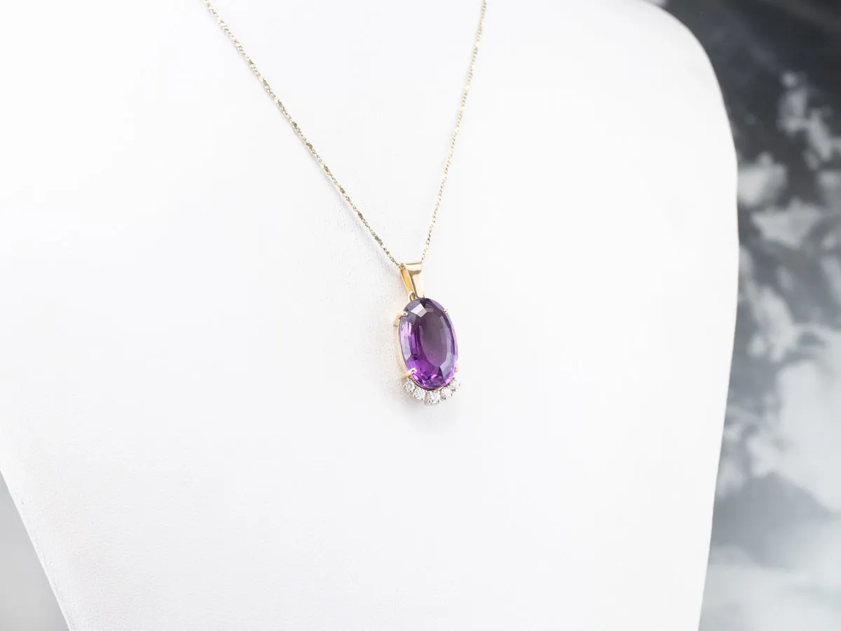 Amethyst and Diamond Cocktail Pendant