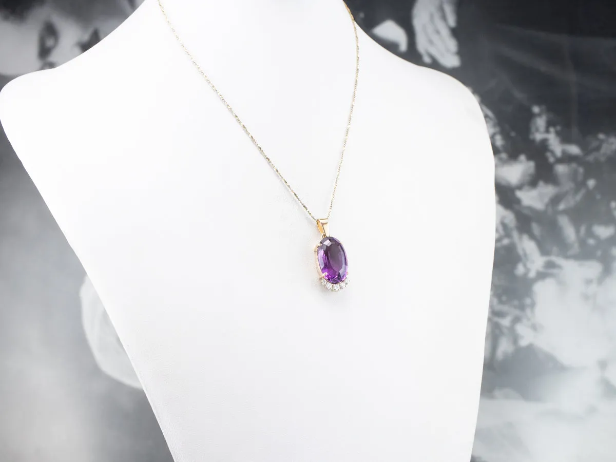 Amethyst and Diamond Cocktail Pendant