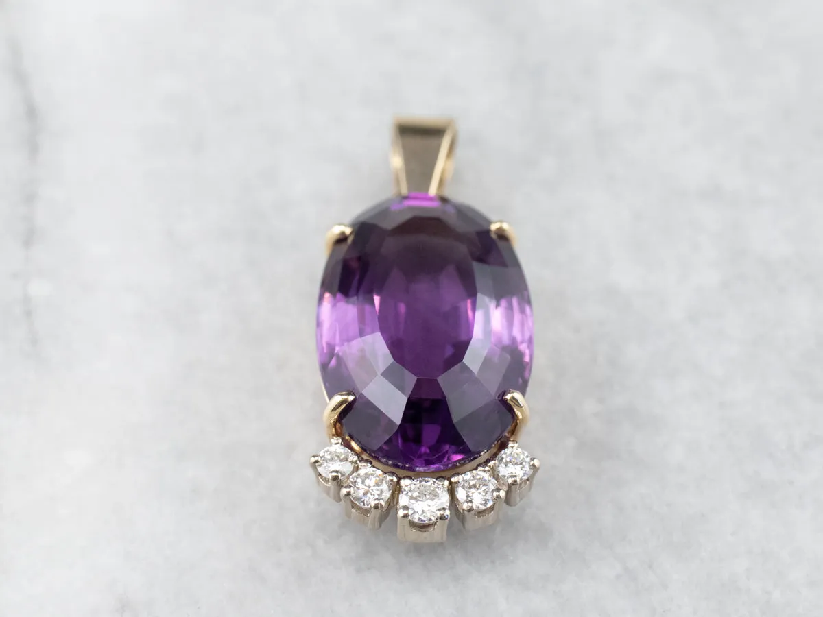 Amethyst and Diamond Cocktail Pendant