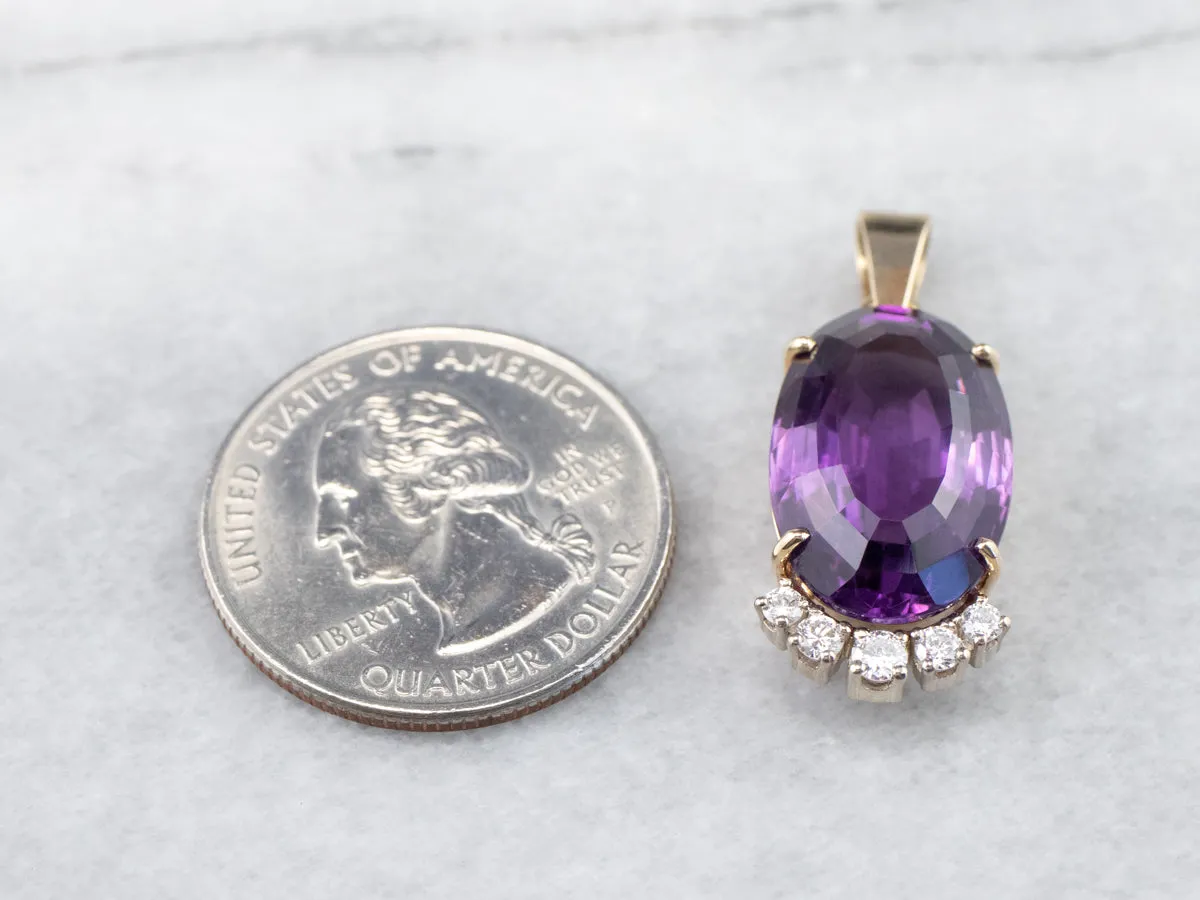 Amethyst and Diamond Cocktail Pendant