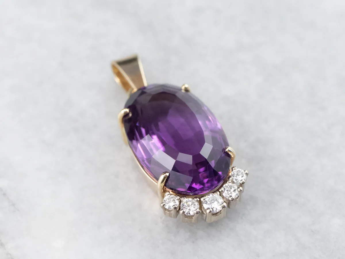 Amethyst and Diamond Cocktail Pendant