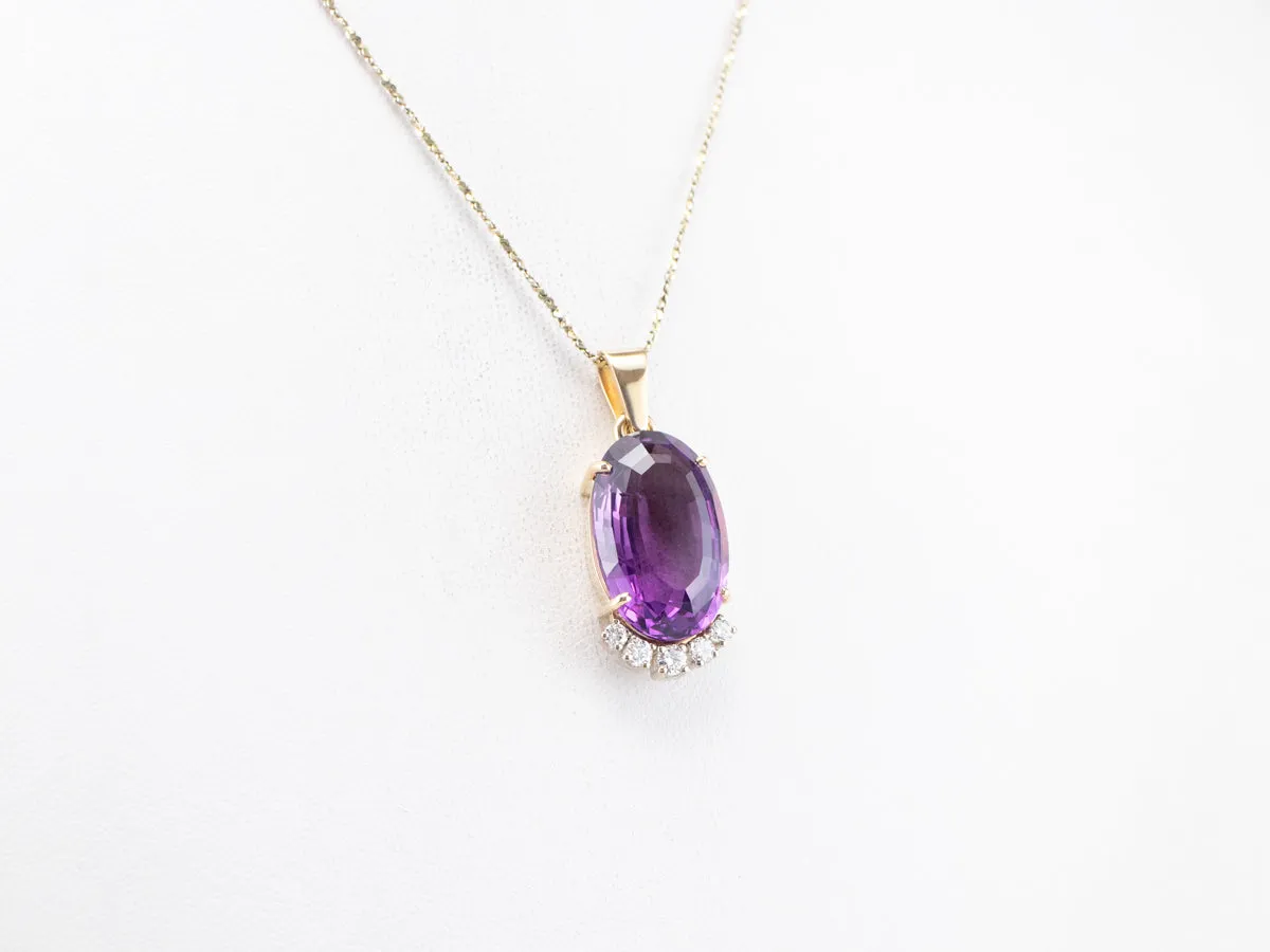 Amethyst and Diamond Cocktail Pendant