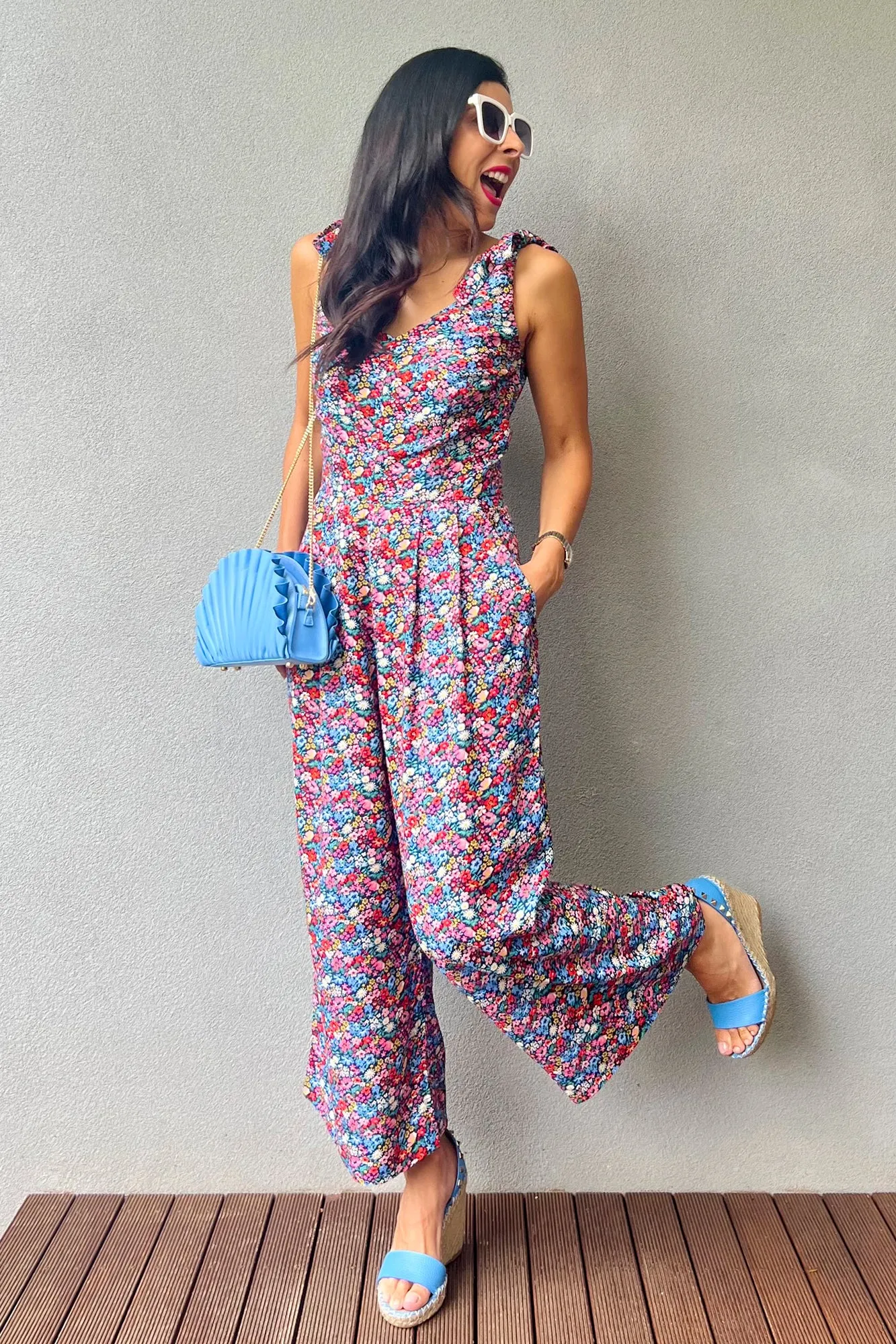 Anna Summer Garden Floral Jumpsuit