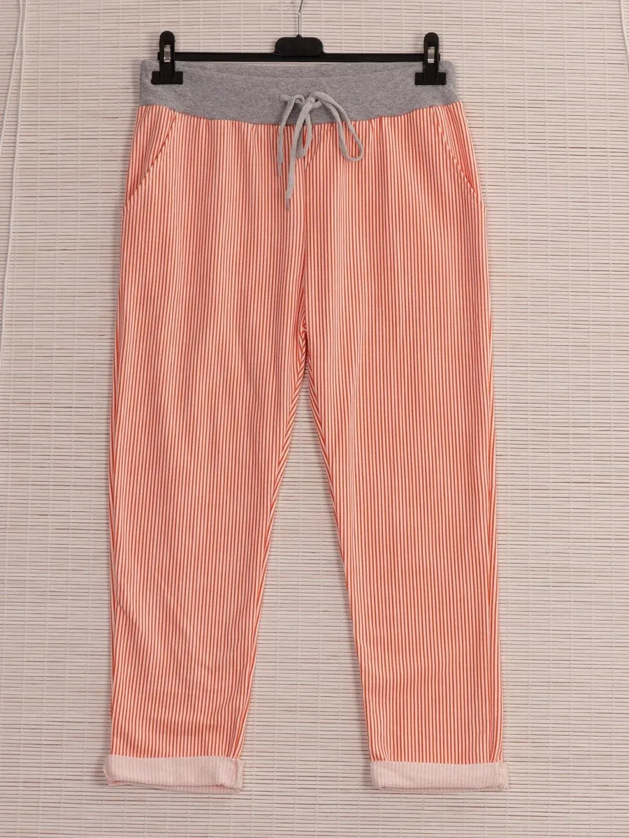 Anne   Kate Italian Ragusa Stripe Orange Pants 10-12