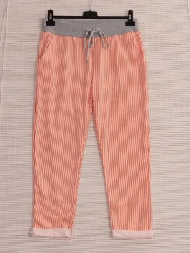 Anne   Kate Italian Ragusa Stripe Orange Pants 10-12