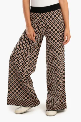 Argyle Pattern Knitted Pants