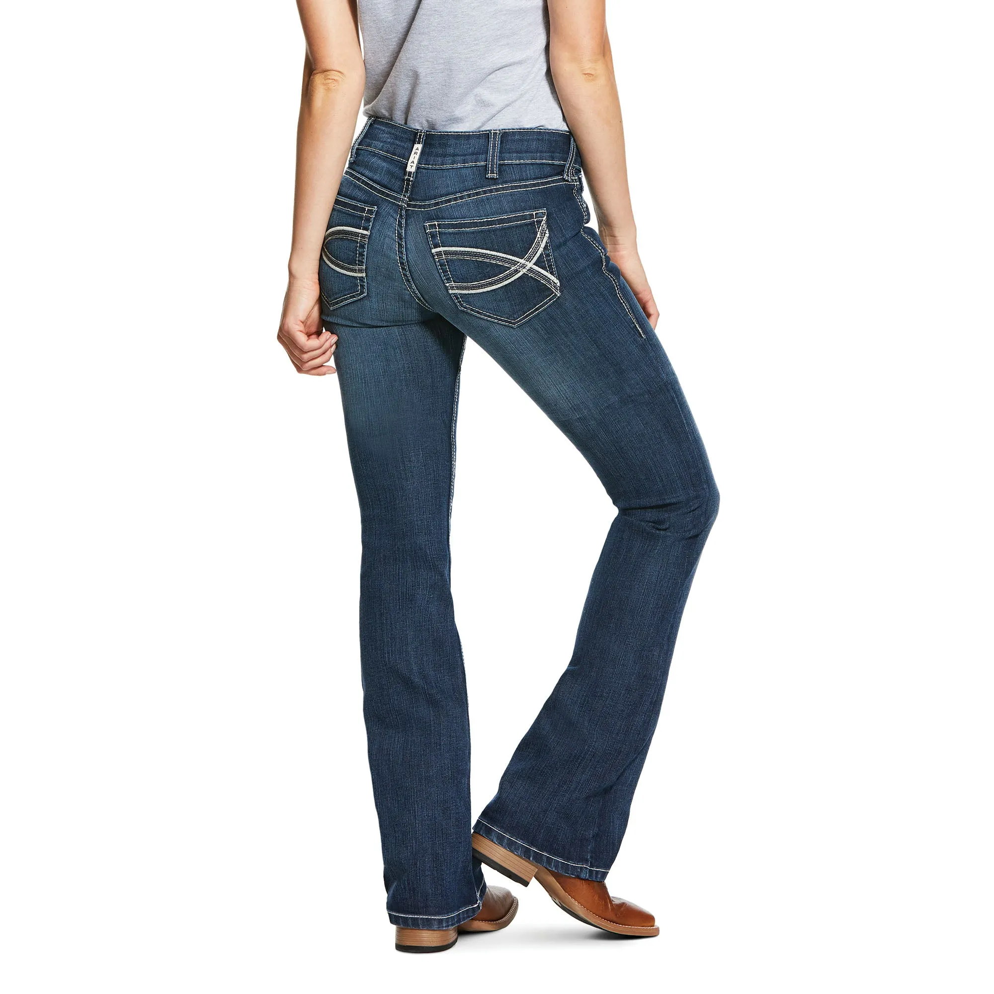 Ariat Women's R.E.A.L. Mid Rise Arrow Fit Stretch Bootcut Jean