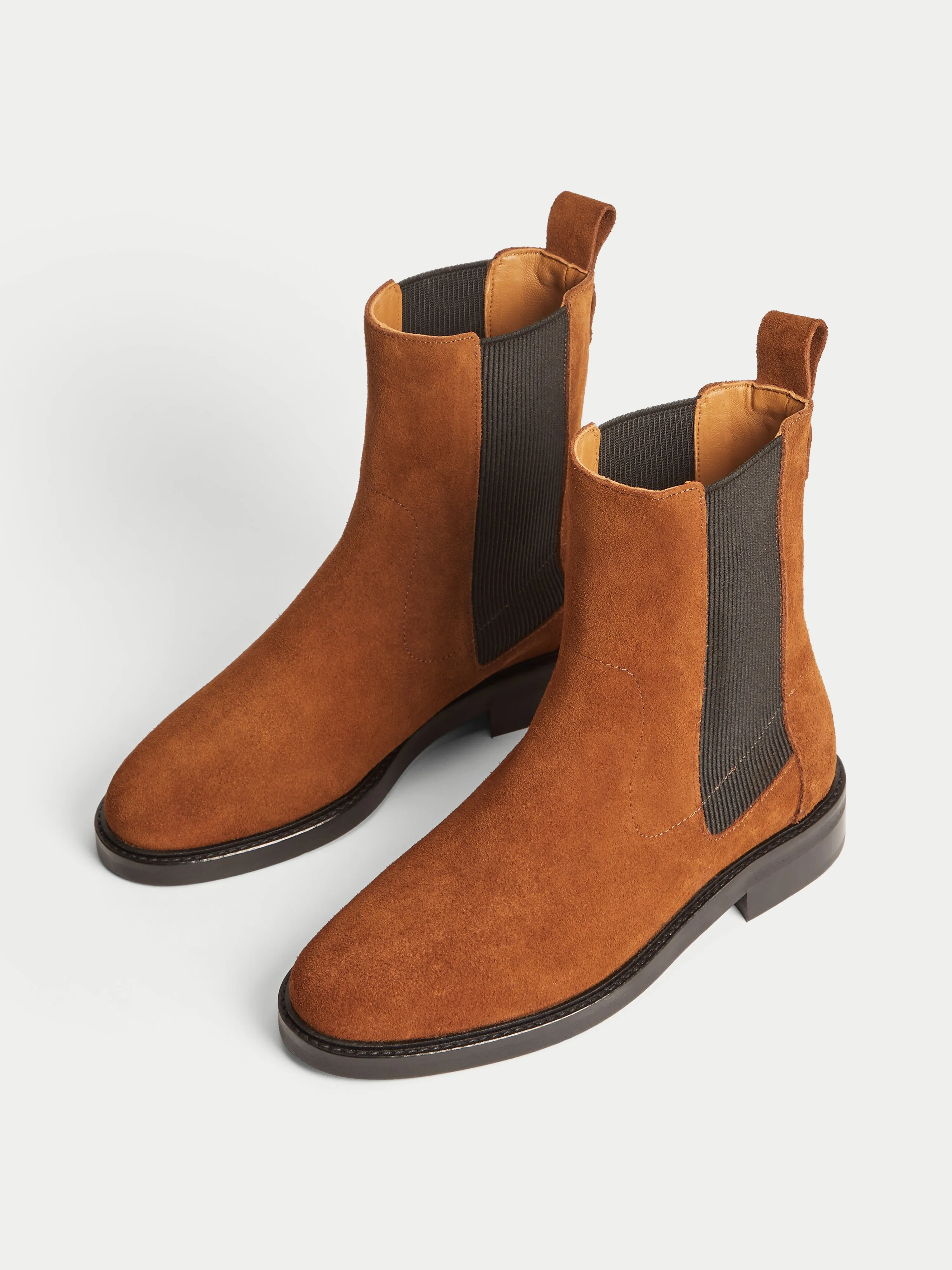 Arman Suede Flat Boot | Tobacco