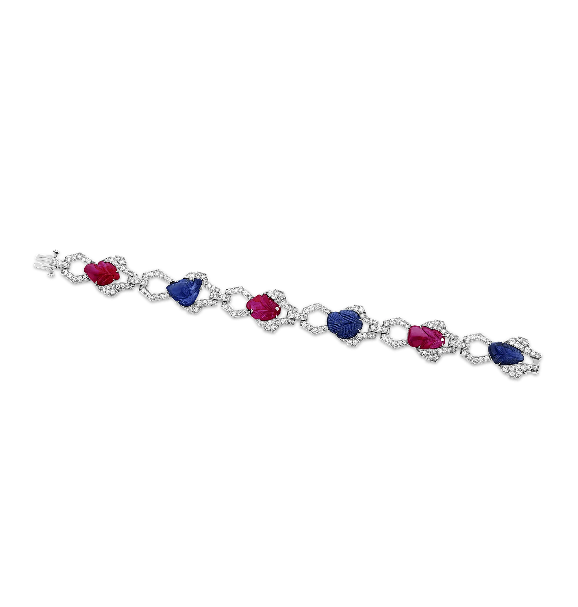 Art Deco Ruby & Sapphire Bracelet