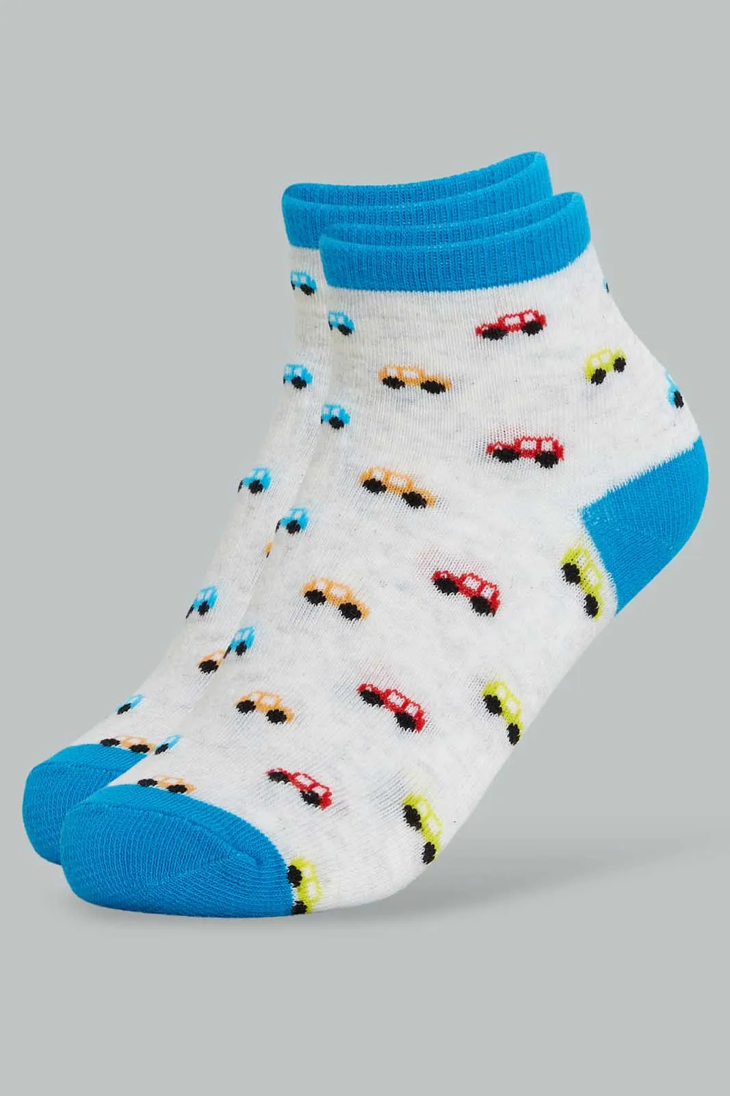 Assorted Car Ankle Socks For Boys (Pack of 3)