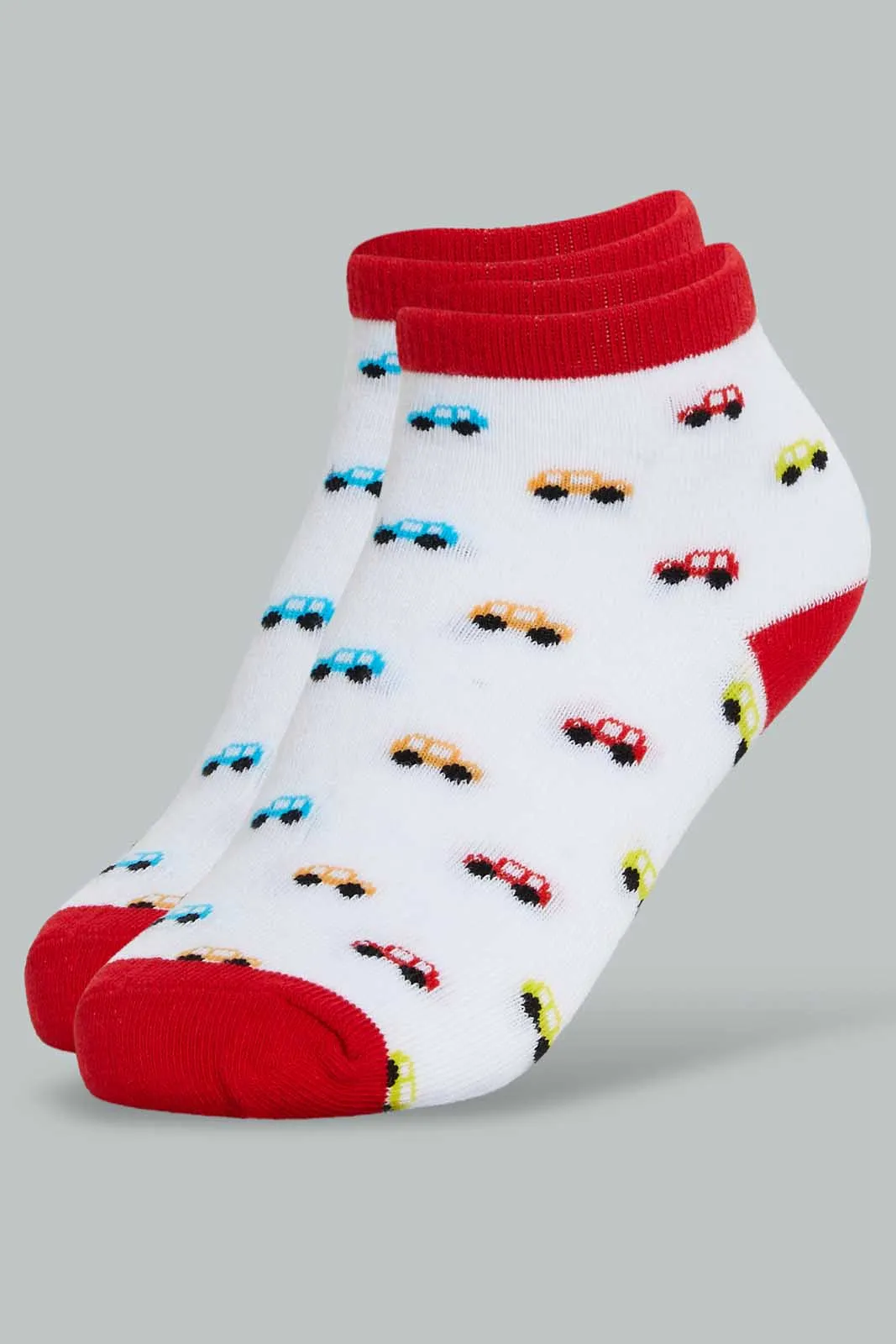 Assorted Car Ankle Socks For Boys (Pack of 3)